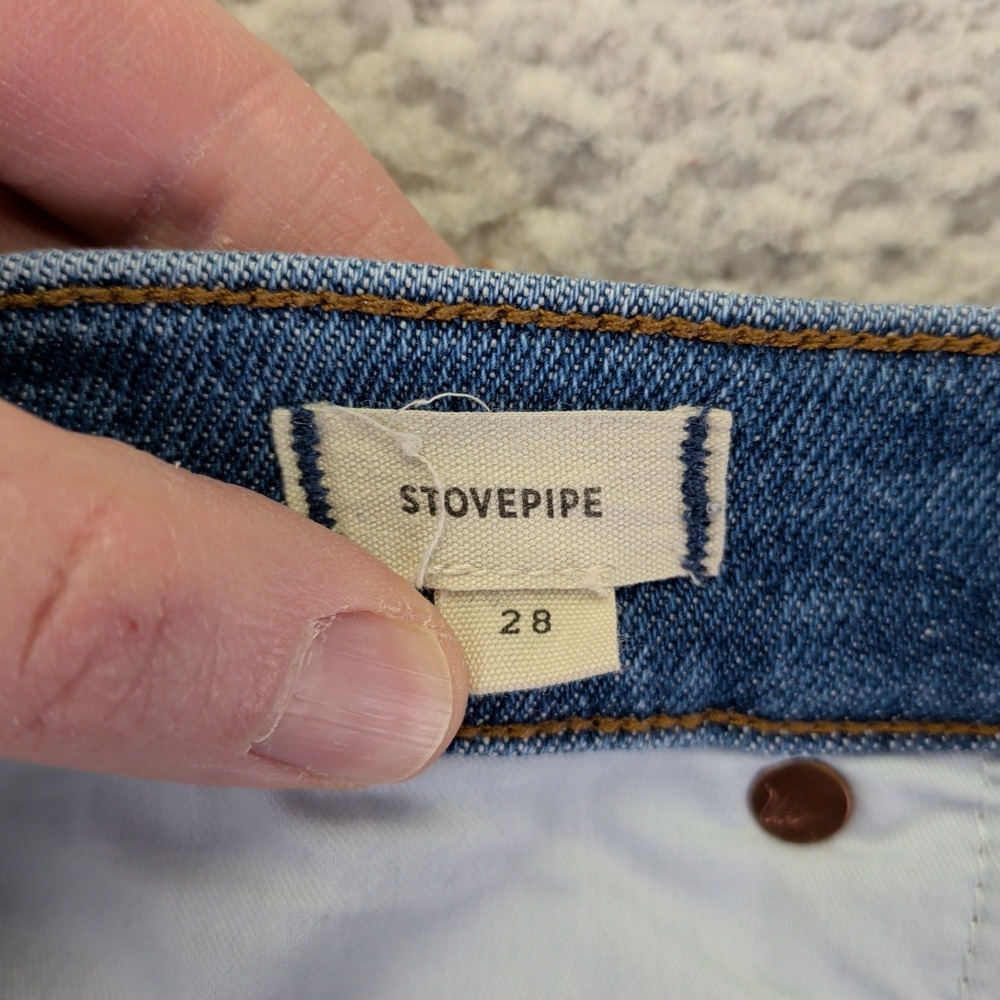 Madewell Stovepipe High-Rise Straight Leg Jeans Blue NF121 Womens 28‎ - Picture 4 of 10